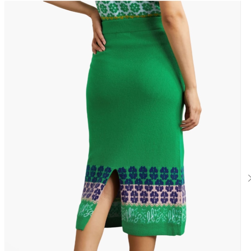 Jacquard-knit Cashmere Midi Skirt from LINGUA FRANCA - Picture 3 of 10